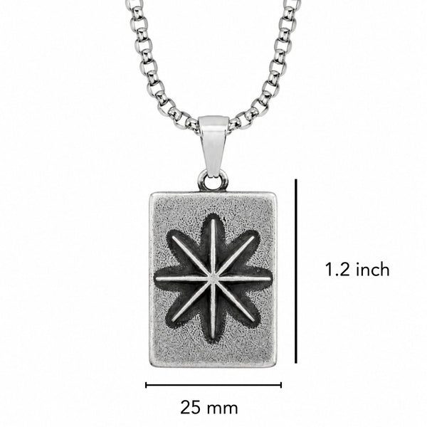 ASHTATEJ - Pure Vintage Pure Steel Pendant with 24inch Round Box 5mm Chain for Men & Boys