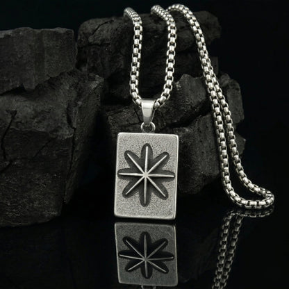 THE MEN THING SS Pendant/ Necklace POLARIS  - Pure Vintage Pure Steel Pendant with 24inch Round Box 5mm Chain for Men & Boys