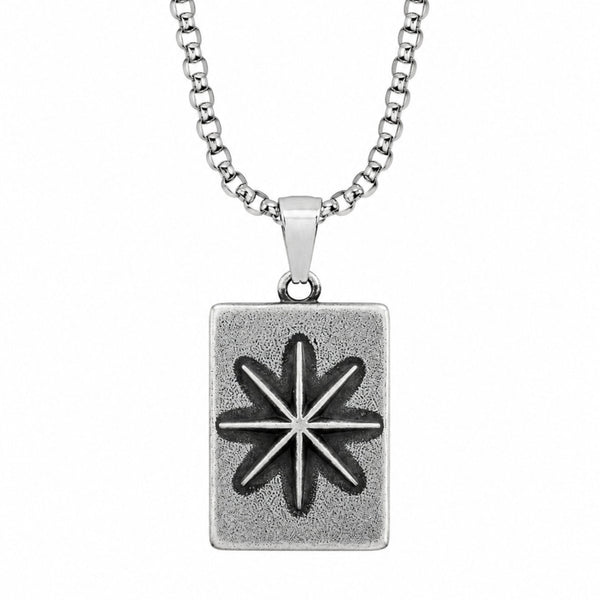 ASHTATEJ - Pure Vintage Pure Steel Pendant with 24inch Round Box 5mm Chain for Men & Boys