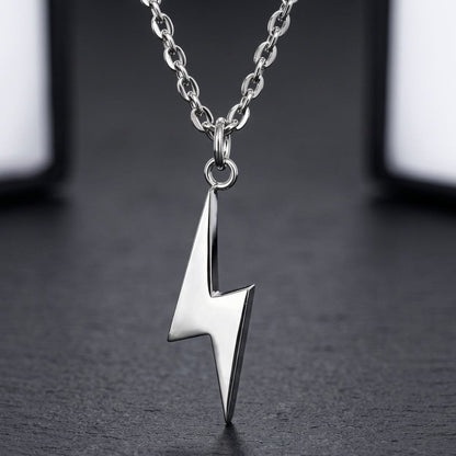 THE MEN THING SS Pendant/ Necklace POWER BOLT - 33mm Stainless Steel Pendant with 24inch Oval Link 2mm Chain for Men & Boys