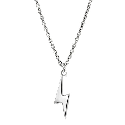 THE MEN THING SS Pendant/ Necklace POWER BOLT - 33mm Stainless Steel Pendant with 24inch Oval Link 2mm Chain for Men & Boys