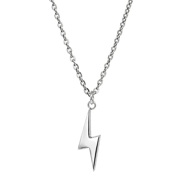 POWER BOLT - 33mm Stainless Steel Pendant with 24inch Oval Link 2mm Chain for Men & Boys