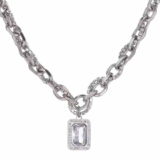 THE MEN THING SS Pendant/ Necklace PRISM LUX - 15mm Titanium Steel Pendant with 20 to 22inch Adjustable Cable Chain for Men & Boys