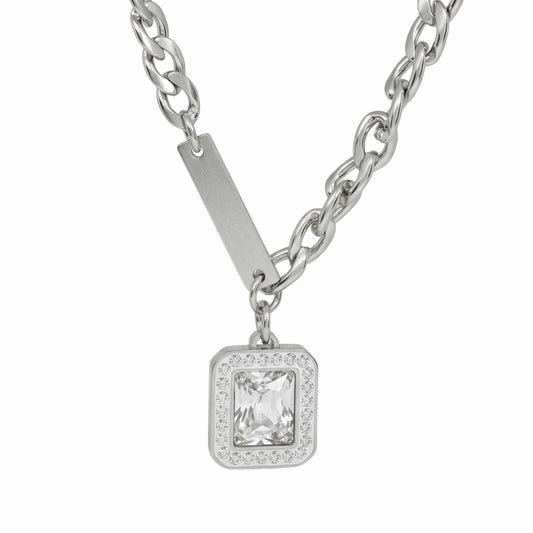 THE MEN THING SS Pendant/ Necklace PRYXON - 16mm Titanium Steel Pendant with 22 to 24inch Adjustable Cable 7mm Chain for Men & Boys