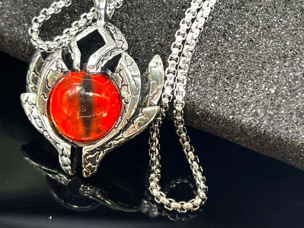 RED-EYE PROTECT -  Alloy Pendant with Pure Stainless Steel 24inch Round Box Chain for Men, European trending Style for Men & Boy