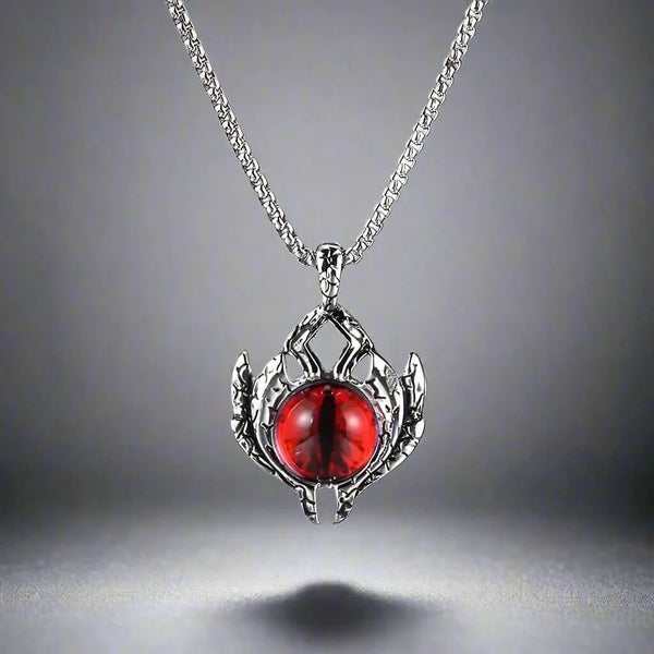 RED-EYE PROTECT -  Alloy Pendant with Pure Stainless Steel 24inch Round Box Chain for Men, European trending Style for Men & Boy