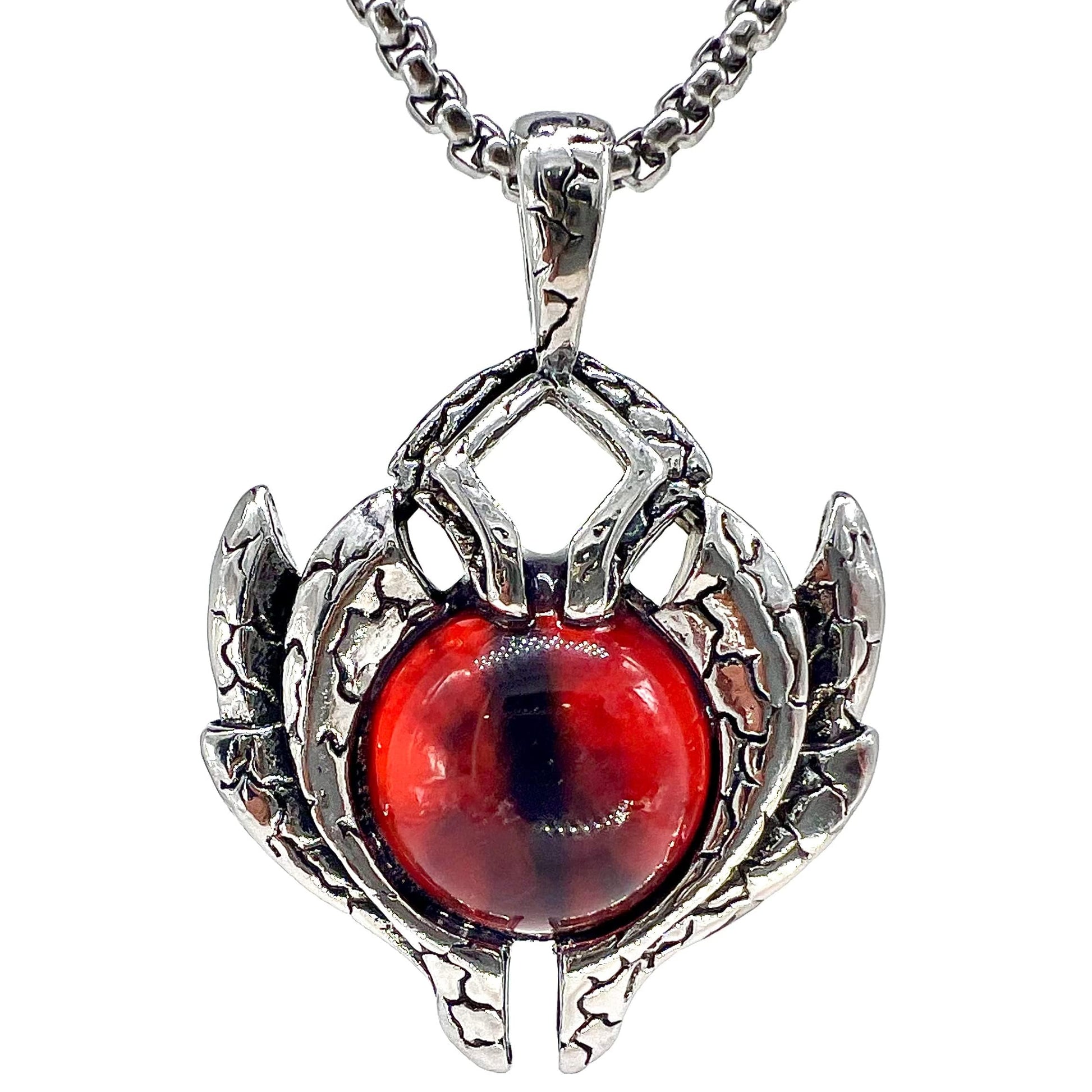 THE MEN THING SS Pendant/ Necklace RED-EYE PROTECT -  Alloy Pendant with Pure Stainless Steel 24inch Round Box Chain for Men, European trending Style for Men & Boy