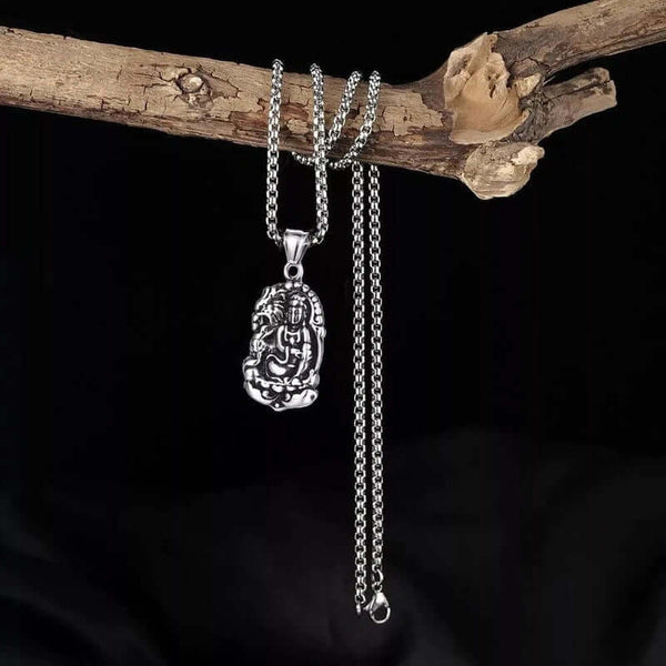 రోరింగ్ పీస్ - స్వచ్ఛమైన స్టెయిన్‌లెస్ స్టీల్ 24 అంగుళాల రౌండ్ బాక్స్ చైన్‌తో అల్లాయ్ లాకెట్టు, పురుషులు & అబ్బాయిల కోసం అమెరికన్ ట్రెండింగ్ స్టైల్