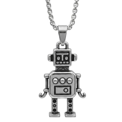 THE MEN THING SS Pendant/ Necklace ROBOT V2 - Alloy Pendant with Pure Stainless Steel  24inch Round Box Chain, European trending Style for Men & Boy