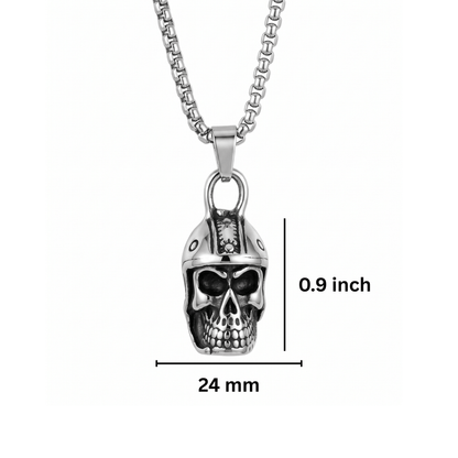 THE MEN THING SS Pendant/ Necklace ROGUE SKULL - 24mm Titanium Steel Pendant with 24inch Round Box 4mm Chain for Men & Boys