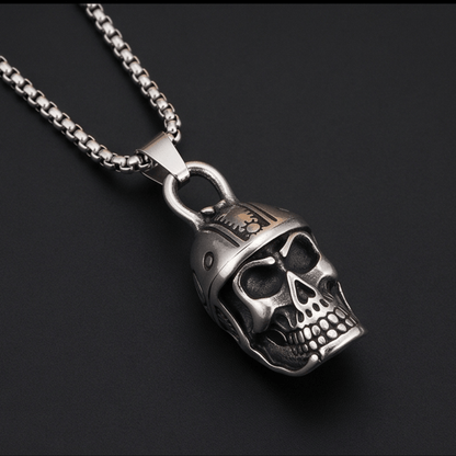 THE MEN THING SS Pendant/ Necklace ROGUE SKULL - 24mm Titanium Steel Pendant with 24inch Round Box 4mm Chain for Men & Boys