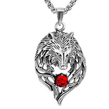 THE MEN THING SS Pendant/ Necklace RUBY FOX - Alloy Pendant with Stainless Steel  24inch Round Box Chain, European trending Style for Men & Boys