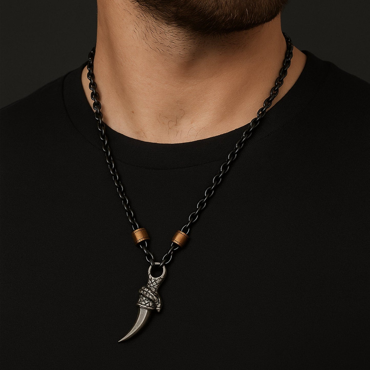 THE MEN THING SS Pendant/ Necklace SAVAGE CLAW - Pure Titanium Steel Pendant with 23inch Chain for Men & Boys