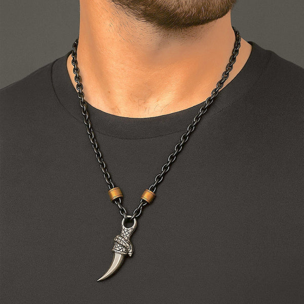 SAVAGE CLAW - Pure Titanium Steel Pendant with 23inch Chain for Men & Boys