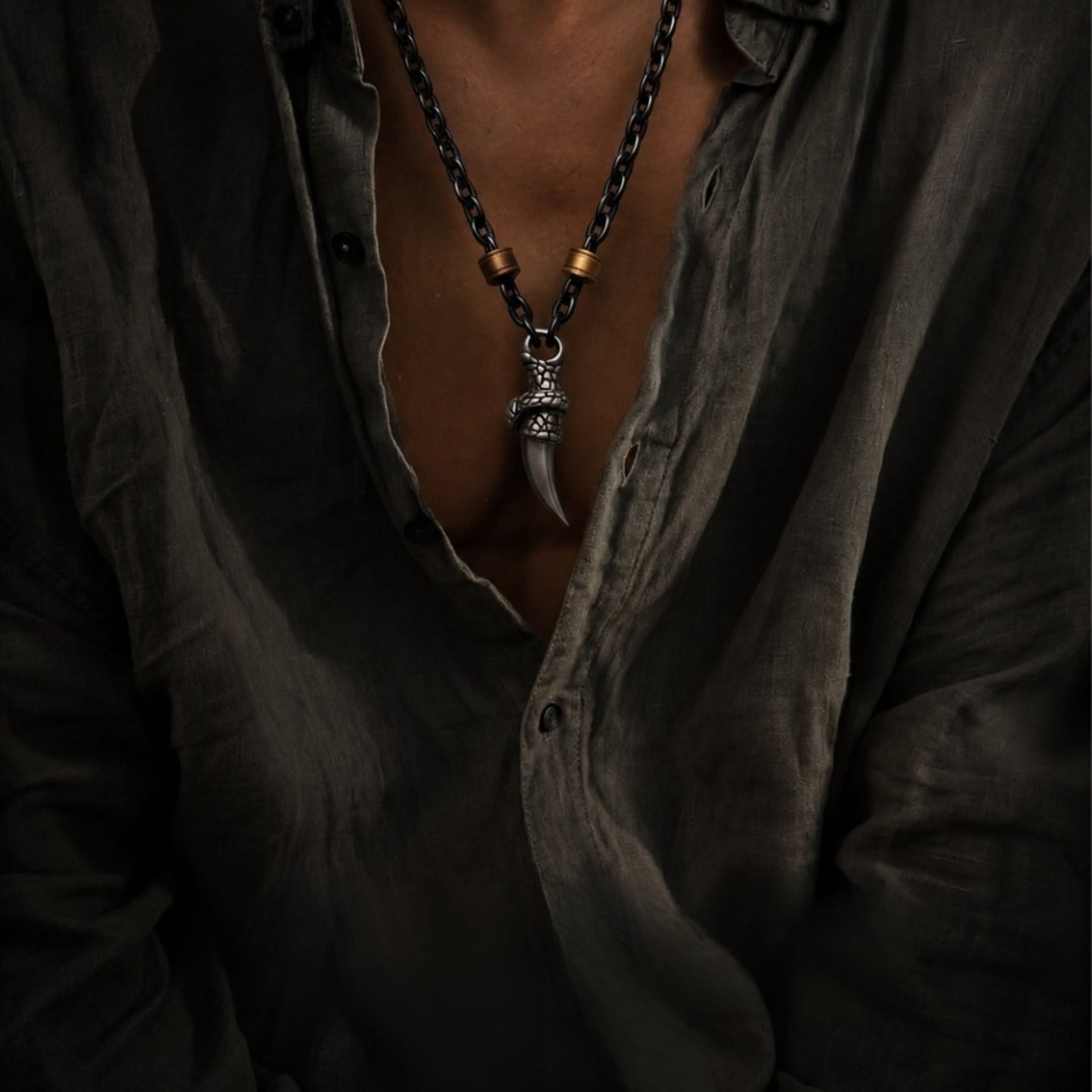 THE MEN THING SS Pendant/ Necklace SAVAGE CLAW - Pure Titanium Steel Pendant with 23inch Chain for Men & Boys