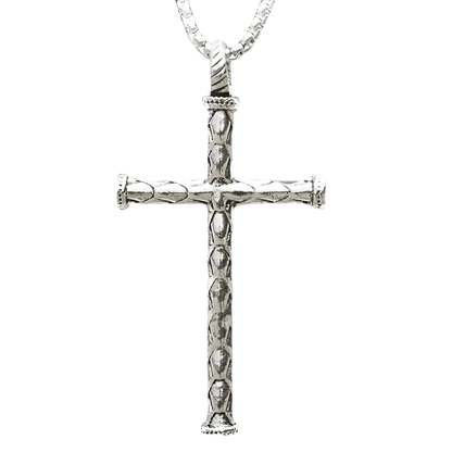 THE MEN THING SS Pendant/ Necklace SIMPLE CROSS (T) - Pure Titanium Steel Pendant with Stainless Steel 24inch Round Box Chain, European trending Style for Men & Boy
