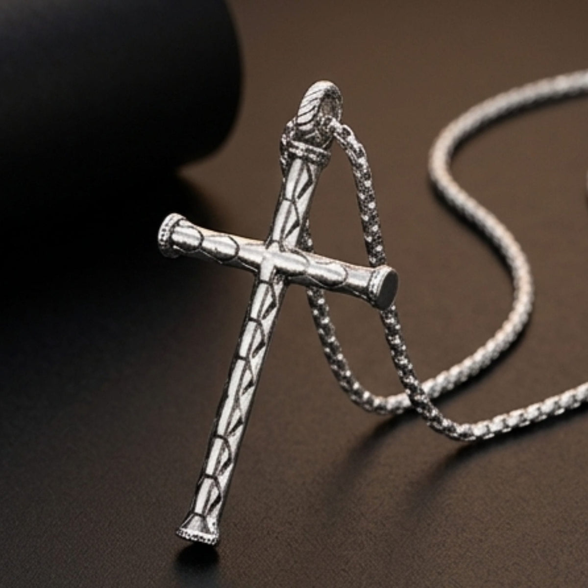 THE MEN THING SS Pendant/ Necklace SIMPLE CROSS (T) - Pure Titanium Steel Pendant with Stainless Steel 24inch Round Box Chain, European trending Style for Men & Boy