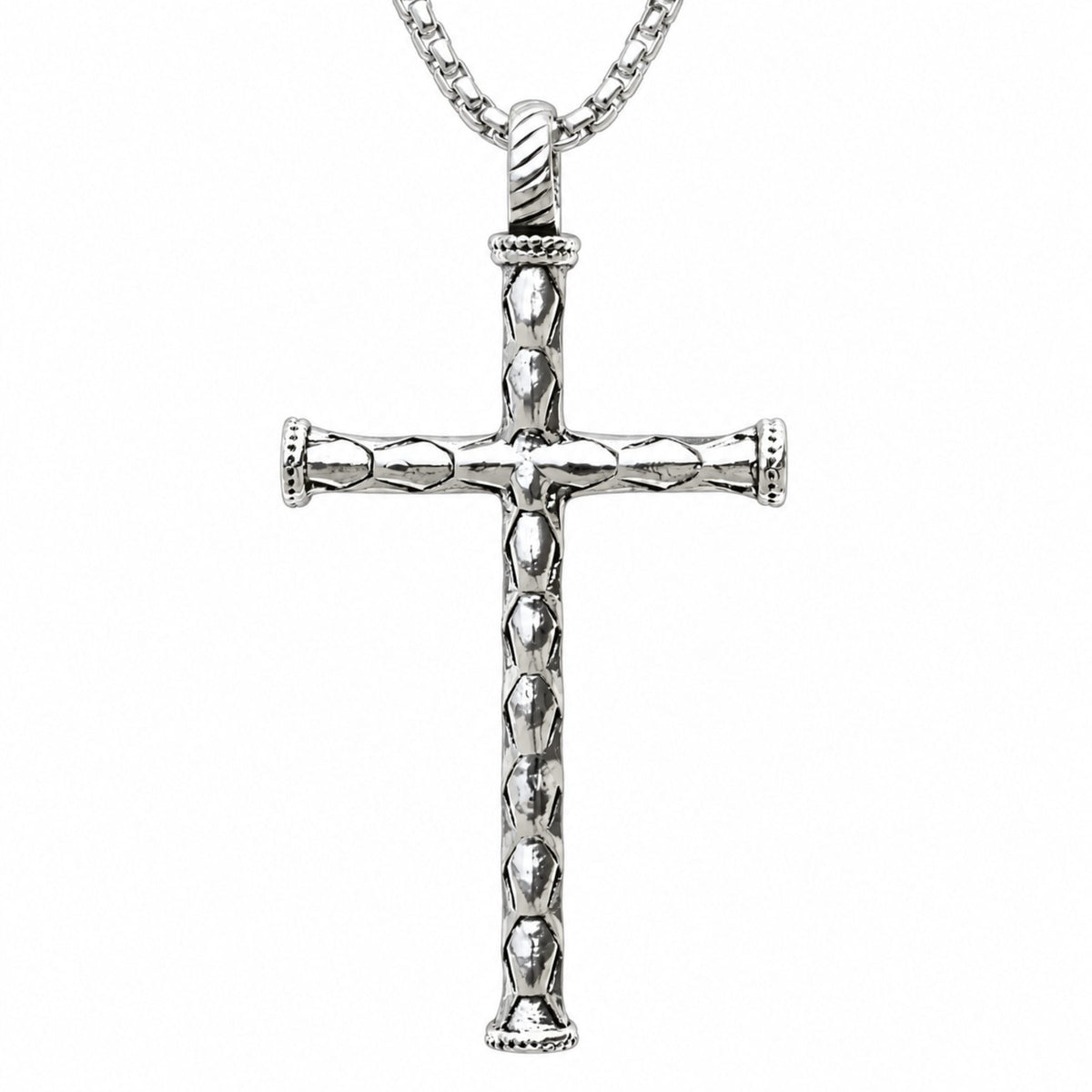 THE MEN THING SS Pendant/ Necklace SIMPLE CROSS (T) - Pure Titanium Steel Pendant with Stainless Steel 24inch Round Box Chain, European trending Style for Men & Boy