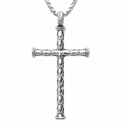 THE MEN THING SS Pendant/ Necklace SIMPLE CROSS (T) - Pure Titanium Steel Pendant with Stainless Steel 24inch Round Box Chain, European trending Style for Men & Boy
