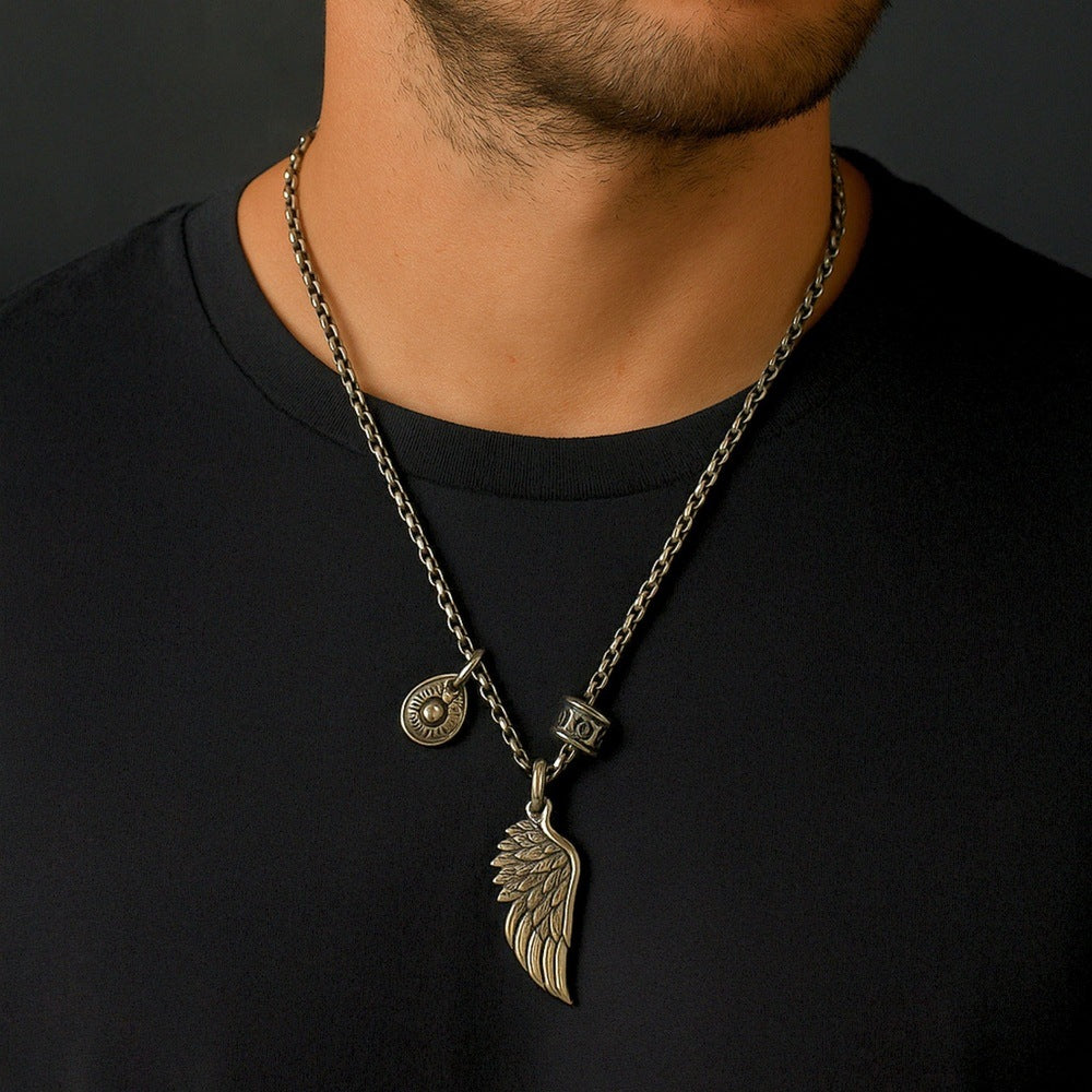 THE MEN THING SS Pendant/ Necklace SKYRIFT - Pure Titanium Steel Pendant with Chain for Men & Boys "27"inch