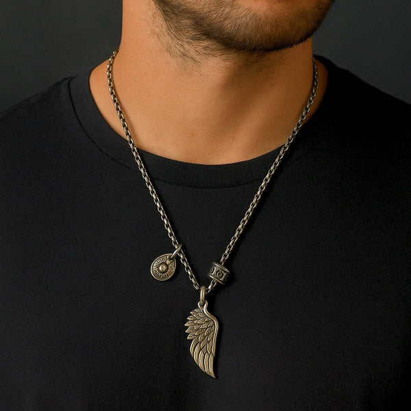 SKYRIFT - Pure Titanium Steel Pendant with Chain for Men & Boys 