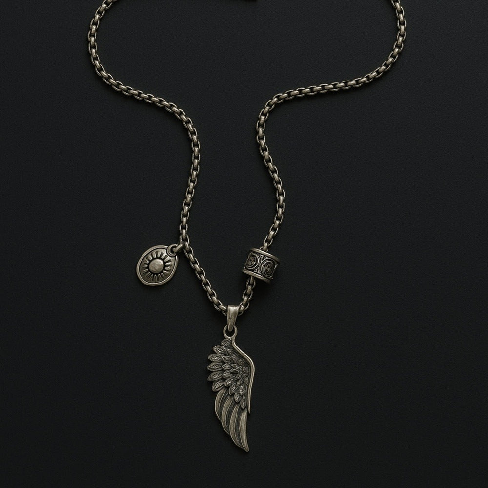 THE MEN THING SS Pendant/ Necklace SKYRIFT - Pure Titanium Steel Pendant with Chain for Men & Boys "27"inch