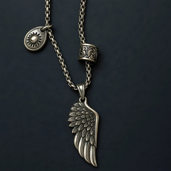 SKYRIFT - Pure Titanium Steel Pendant with Chain for Men & Boys 