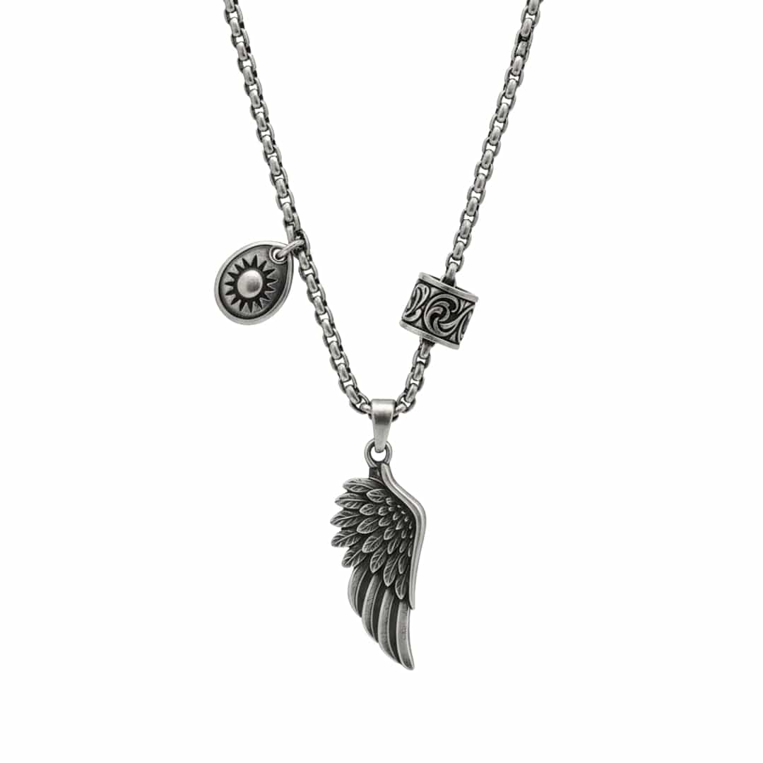 THE MEN THING SS Pendant/ Necklace SKYRIFT - Pure Titanium Steel Pendant with Chain for Men & Boys "27"inch