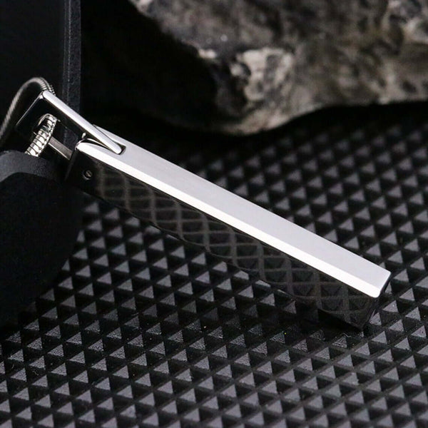 SLEEK APEX - Pure Titanium Steel Silver Bar Pendant with 24inch Snake Chain for Men & Boys