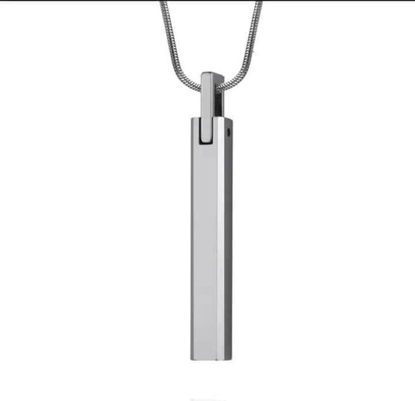 SLEEK APEX - Pure Titanium Steel Silver Bar Pendant with 24inch Snake Chain for Men & Boys