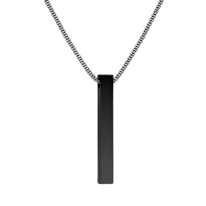 THE MEN THING SS Pendant/ Necklace SLEEK BLACK (A) - Alloy Pendant with Stainless Steel 24inch Black Round Box Chain, European trending Style for Men & Boy