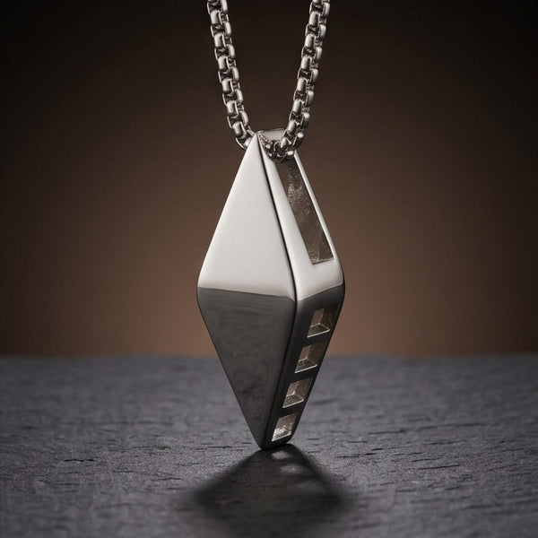 SPEARHEAD - 33mm Stainless Steel Pendant with 22inch Round Box 2mm Chain for Men & Boys