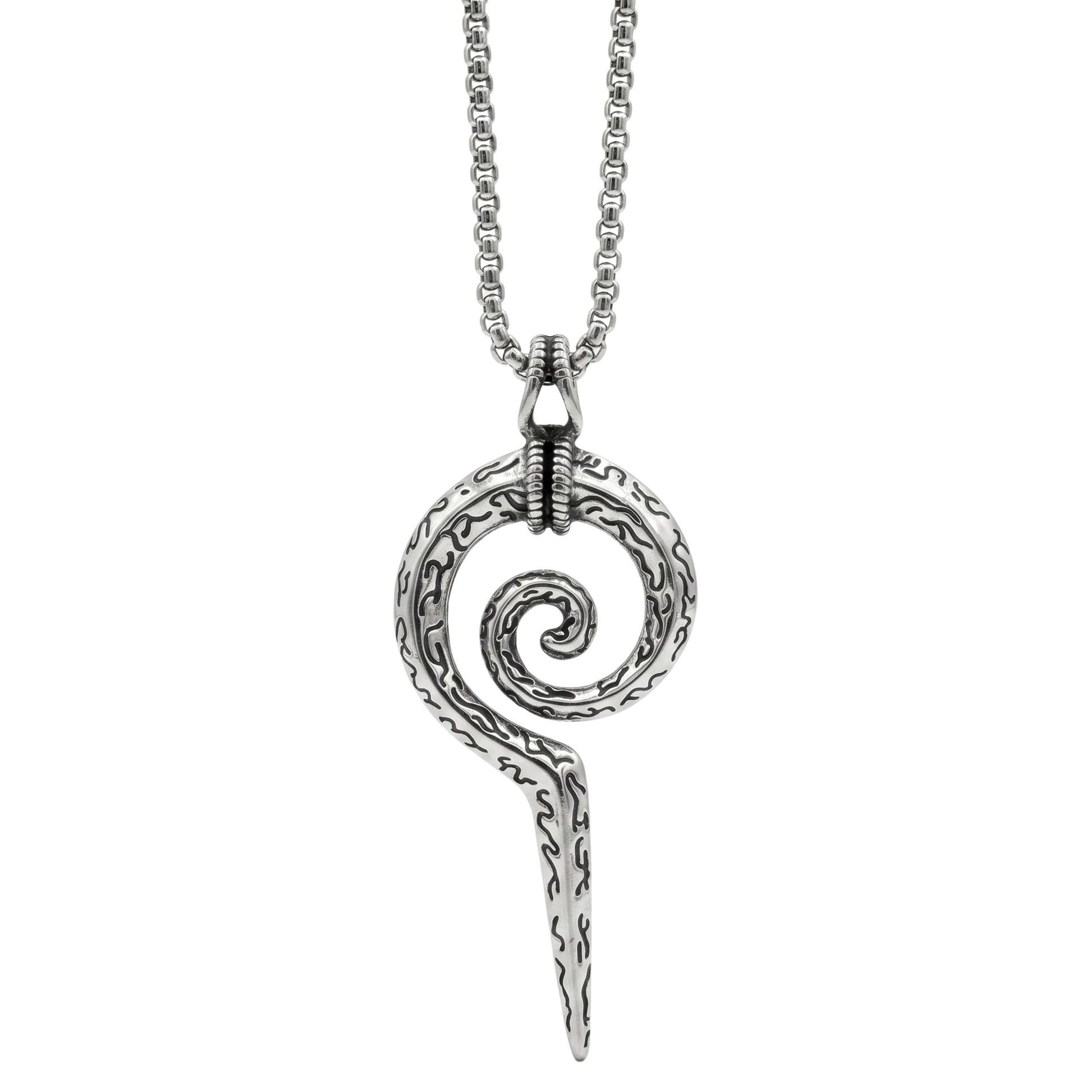 THE MEN THING SS Pendant/ Necklace SPIRAL WEAPON  - Alloy Pendant with Pure Stainless Steel  24inch Round Box Chain, European trending Style for Men & Boy