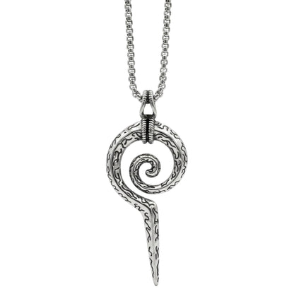 THE MEN THING SS Pendant/ Necklace SPIRAL WEAPON  - Alloy Pendant with Pure Stainless Steel  24inch Round Box Chain, European trending Style for Men & Boy