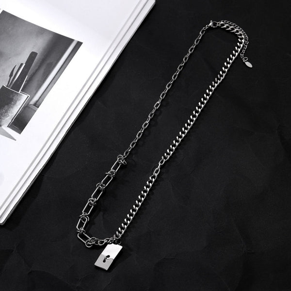 SPLIT TAG - 13mm Titanium Steel Pendant with 9mm Chain for Men & Boys (22 to 24 inch)