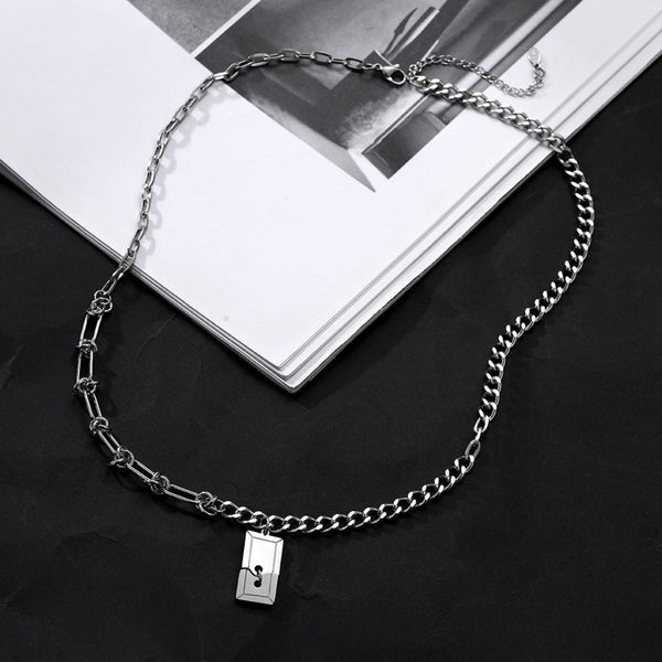 SPLIT TAG - 13mm Titanium Steel Pendant with 9mm Chain for Men & Boys (22 to 24 inch)