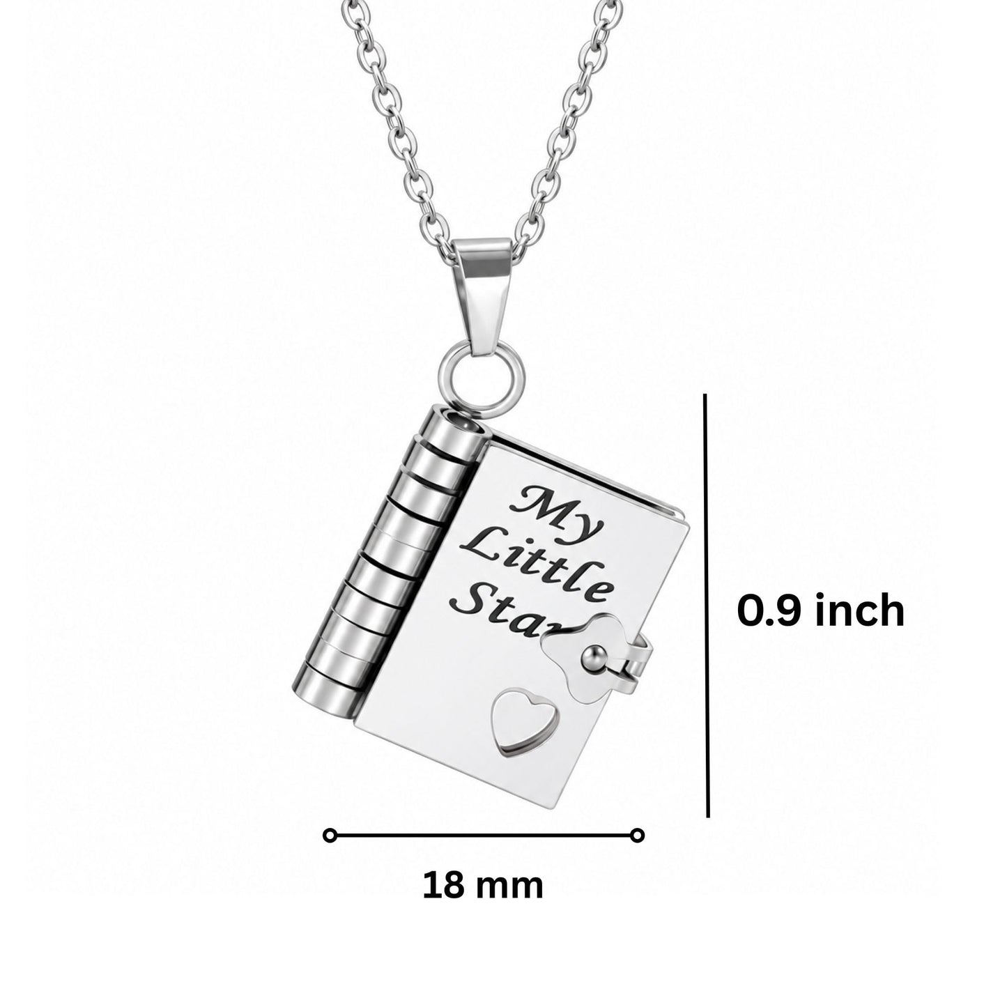 THE MEN THING SS Pendant/ Necklace STAR DIARY - 18mm Pure Titanium Steel Pendant with 3mm Chain for Men & Boys (17 to 19 inch Adjustable Cable Chain)