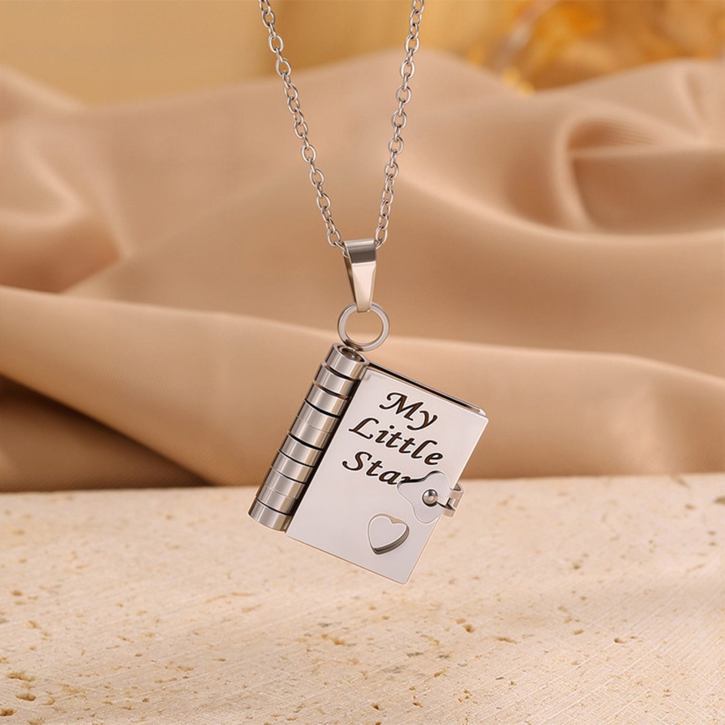 THE MEN THING SS Pendant/ Necklace STAR DIARY - 18mm Pure Titanium Steel Pendant with 3mm Chain for Men & Boys (17 to 19 inch Adjustable Cable Chain)