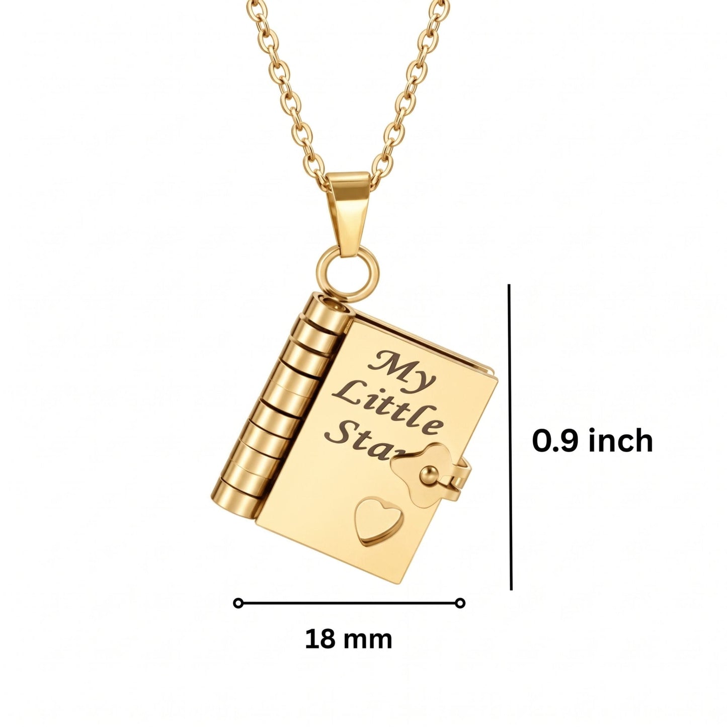 THE MEN THING SS Pendant/ Necklace STAR DIARY - GOLDEN - 18mm Pure Titanium Steel Pendant with 3mm Chain for Men & Boys (17 to 19 inch Adjustable Cable Chain)