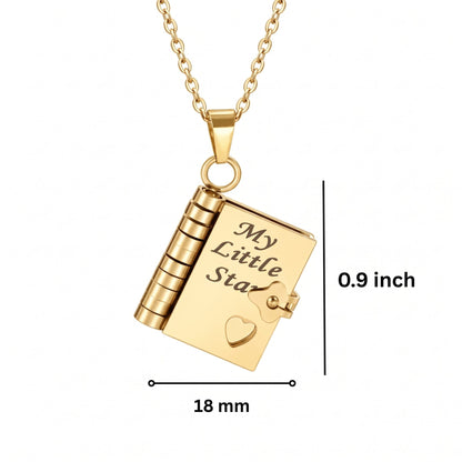 THE MEN THING SS Pendant/ Necklace STAR DIARY - GOLDEN - 18mm Pure Titanium Steel Pendant with 3mm Chain for Men & Boys (17 to 19 inch Adjustable Cable Chain)