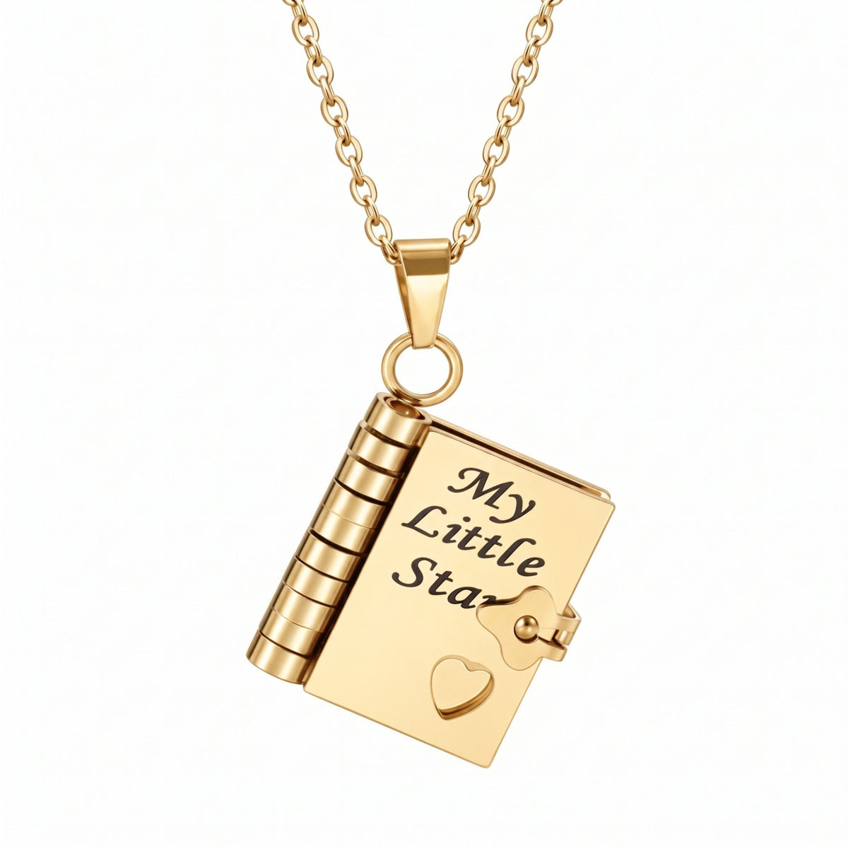 THE MEN THING SS Pendant/ Necklace STAR DIARY - GOLDEN - 18mm Pure Titanium Steel Pendant with 3mm Chain for Men & Boys (17 to 19 inch Adjustable Cable Chain)