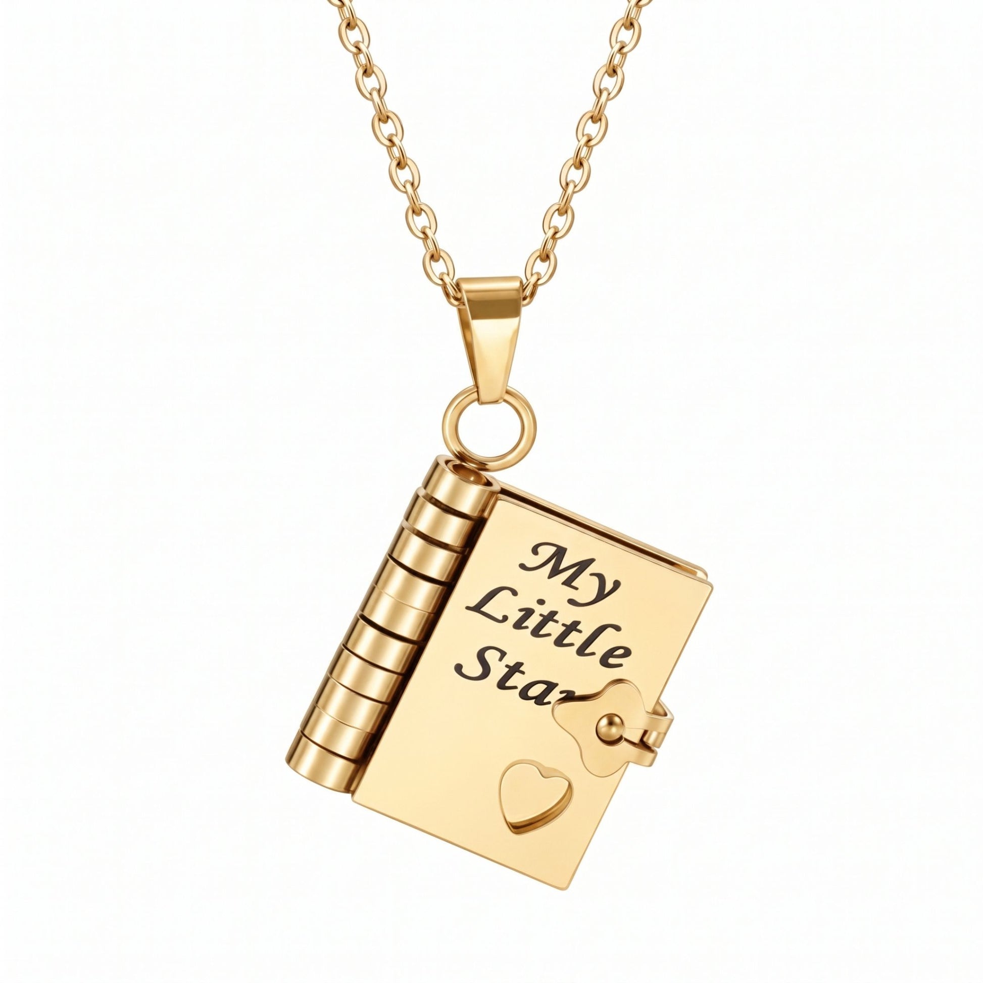 THE MEN THING SS Pendant/ Necklace STAR DIARY - GOLDEN - 18mm Pure Titanium Steel Pendant with 3mm Chain for Men & Boys (17 to 19 inch Adjustable Cable Chain)
