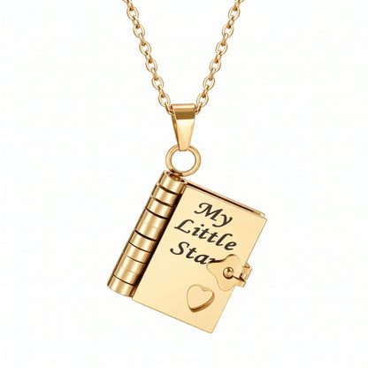 THE MEN THING SS Pendant/ Necklace STAR DIARY - GOLDEN - 18mm Pure Titanium Steel Pendant with 3mm Chain for Men & Boys (17 to 19 inch Adjustable Cable Chain)