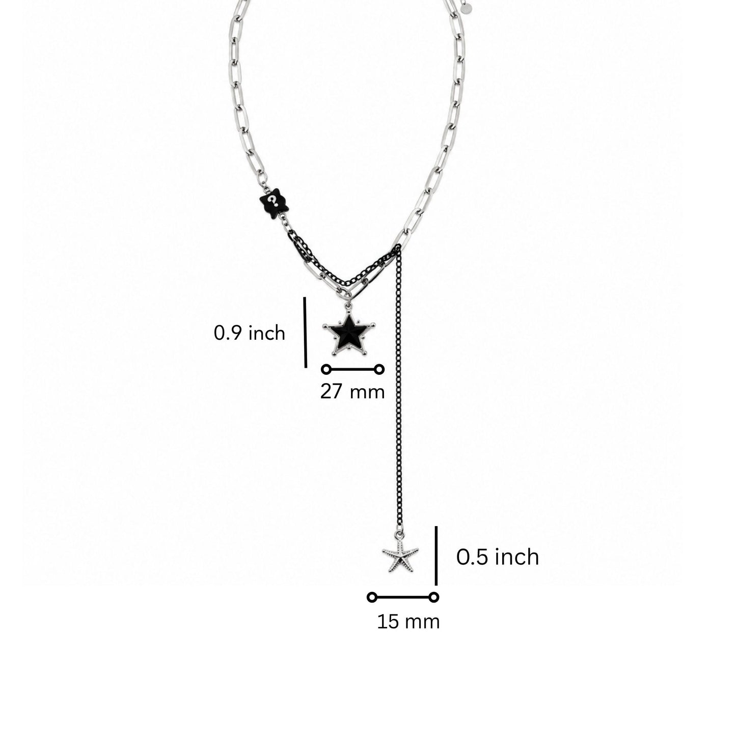 THE MEN THING SS Pendant/ Necklace STARFALL - 27mm Titanium Steel Pendant with 19inch to 21inch Adjustable Cable 8mm Chain for Men & Boys