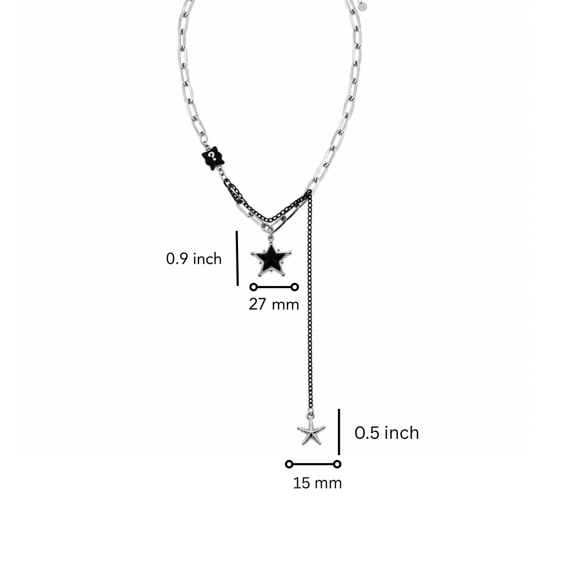 THE MEN THING SS Pendant/ Necklace STARFALL - 27mm Titanium Steel Pendant with 19inch to 21inch Adjustable Cable 8mm Chain for Men & Boys