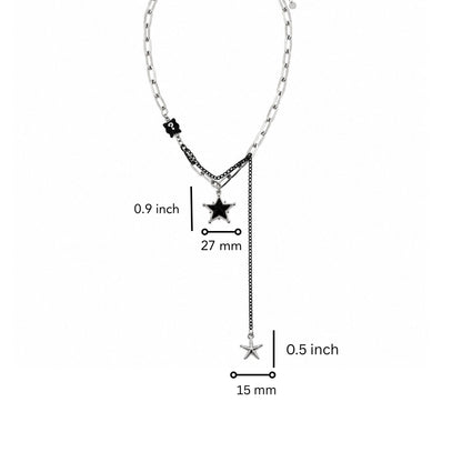 THE MEN THING SS Pendant/ Necklace STARFALL - 27mm Titanium Steel Pendant with 19inch to 21inch Adjustable Cable 8mm Chain for Men & Boys