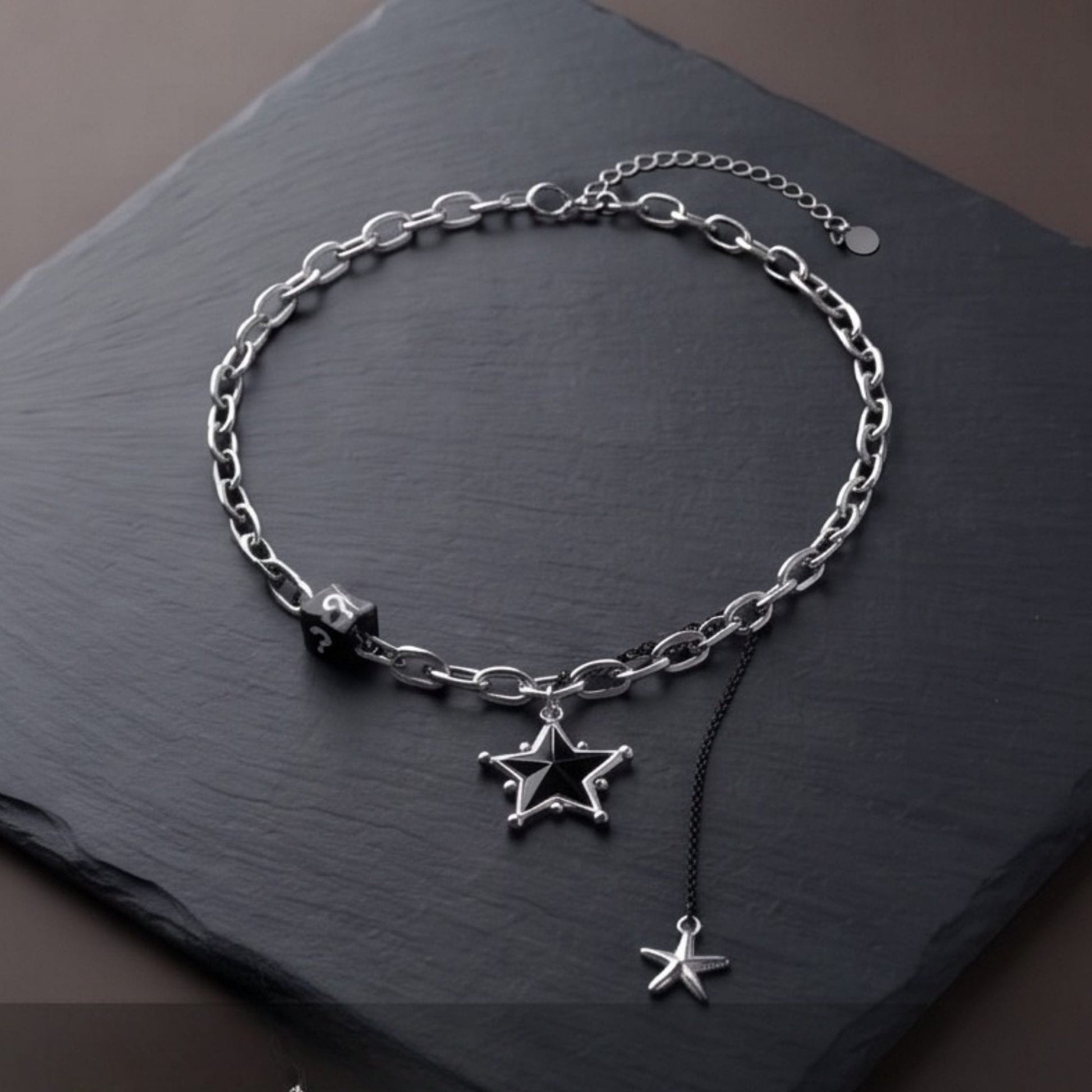 THE MEN THING SS Pendant/ Necklace STARFALL - 27mm Titanium Steel Pendant with 19inch to 21inch Adjustable Cable 8mm Chain for Men & Boys