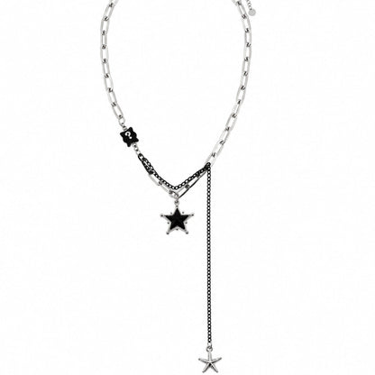 THE MEN THING SS Pendant/ Necklace STARFALL - 27mm Titanium Steel Pendant with 19inch to 21inch Adjustable Cable 8mm Chain for Men & Boys