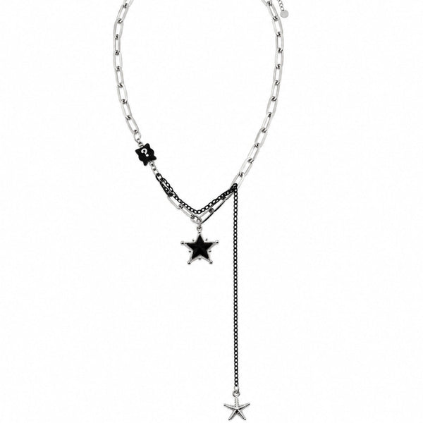 STARFALL - 27mm Titanium Steel Pendant with 19inch to 21inch Adjustable Cable 8mm Chain for Men & Boys