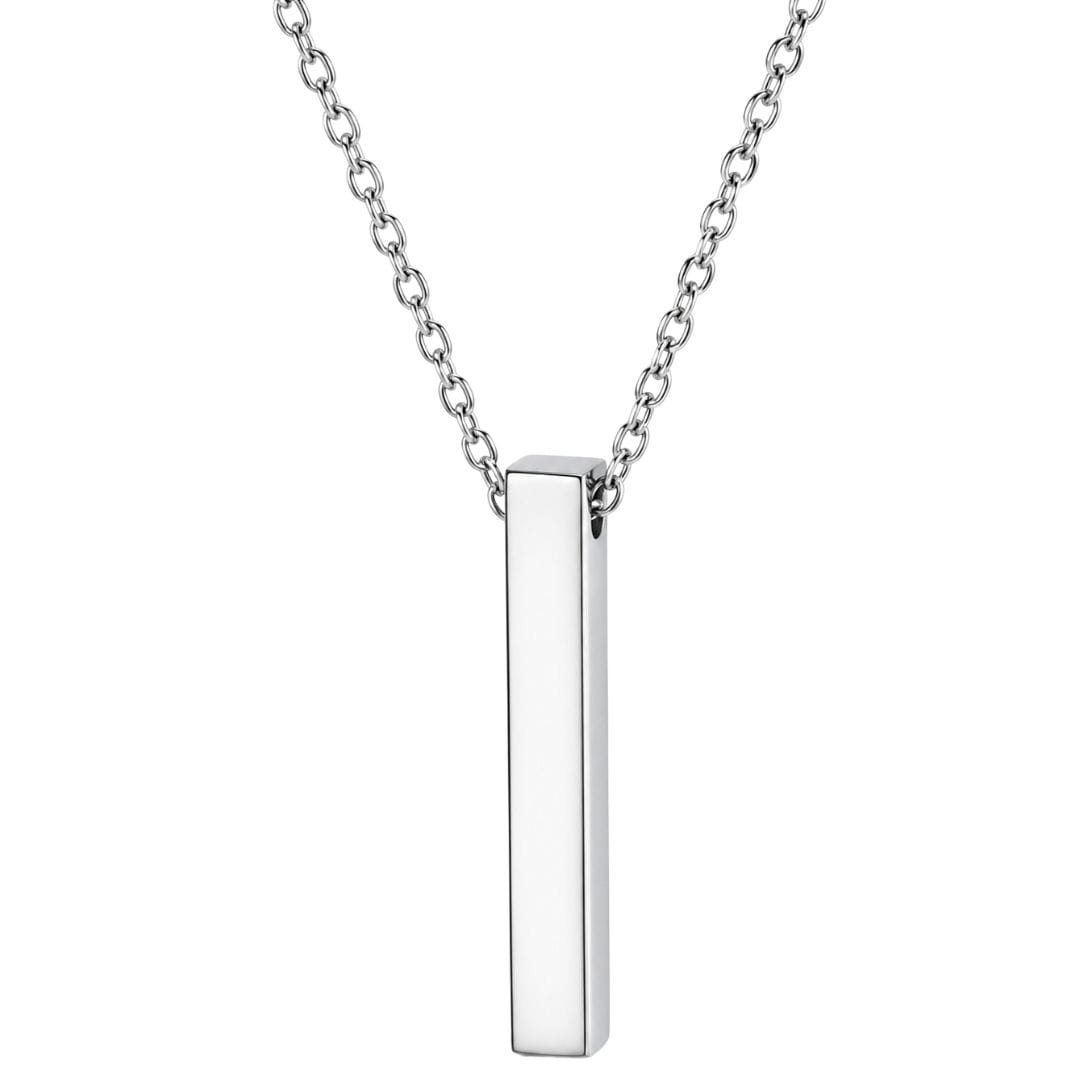 THE MEN THING SS Pendant/ Necklace STEEL AXIS - 35mm Titanium Steel Pendant with Oval Cable 1mm Chain for Men & Boys (19inch)
